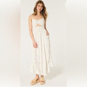 HOLLISTER - NWOT Smock Peasant Dress With Cutout & Pockets - Size Small